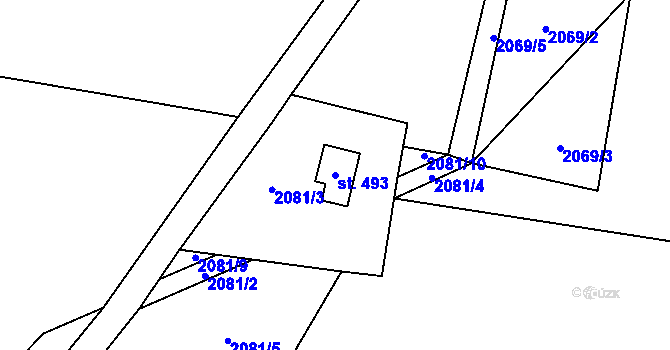 Parcela st. 493 v KÚ Vítkovice v Krkonoších, Katastrální mapa
