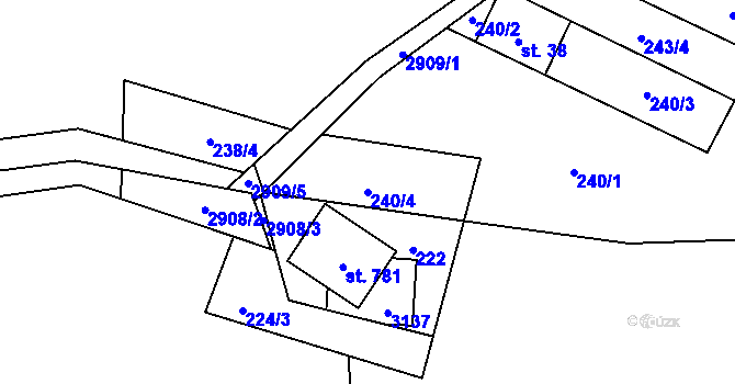 Parcela st. 240/4 v KÚ Vítkovice v Krkonoších, Katastrální mapa