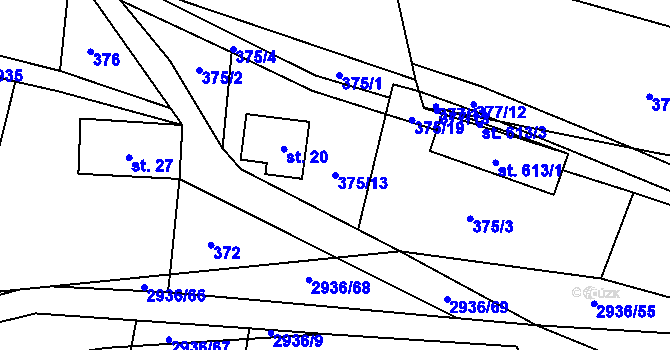 Parcela st. 375/13 v KÚ Vítkovice v Krkonoších, Katastrální mapa