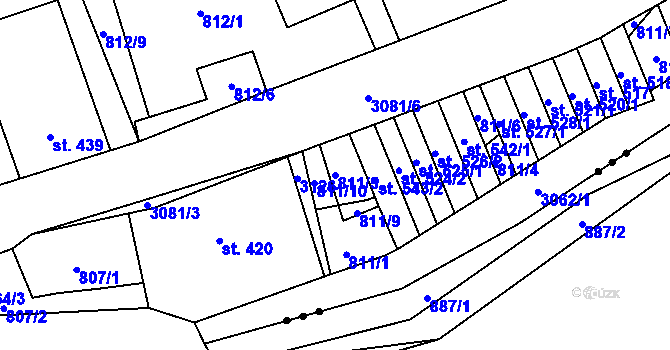 Parcela st. 811/5 v KÚ Vítkovice v Krkonoších, Katastrální mapa