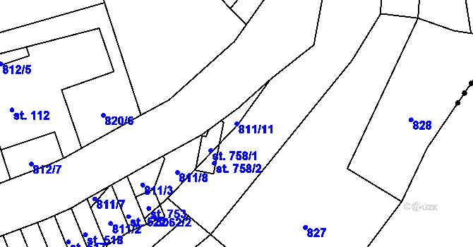 Parcela st. 811/11 v KÚ Vítkovice v Krkonoších, Katastrální mapa