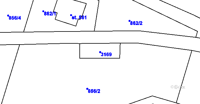 Parcela st. 3169 v KÚ Vítkovice v Krkonoších, Katastrální mapa