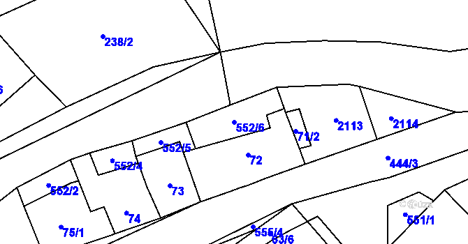 Parcela st. 552/6 v KÚ Vítonice u Znojma, Katastrální mapa
