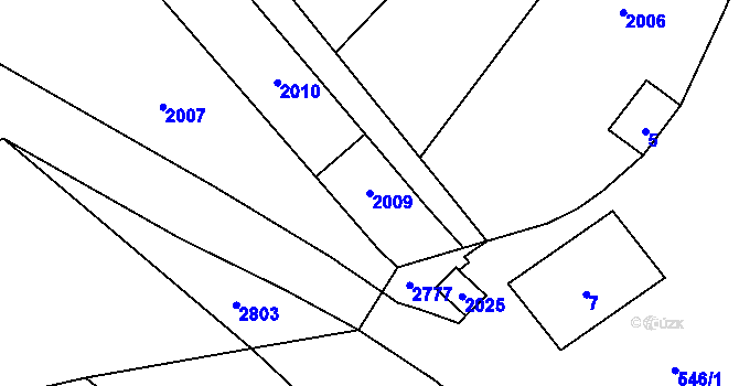 Parcela st. 2009 v KÚ Vítonice u Znojma, Katastrální mapa