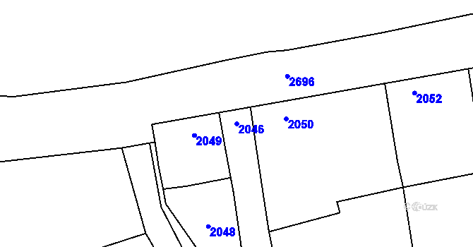 Parcela st. 2046 v KÚ Vítonice u Znojma, Katastrální mapa