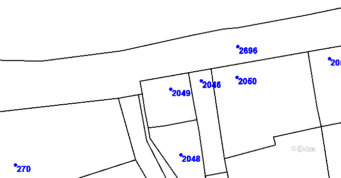Parcela st. 2049 v KÚ Vítonice u Znojma, Katastrální mapa