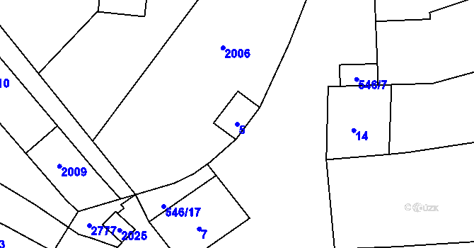 Parcela st. 5 v KÚ Vítonice u Znojma, Katastrální mapa