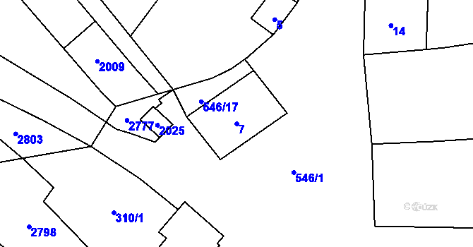 Parcela st. 7 v KÚ Vítonice u Znojma, Katastrální mapa