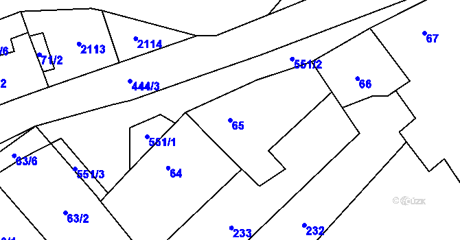 Parcela st. 65 v KÚ Vítonice u Znojma, Katastrální mapa