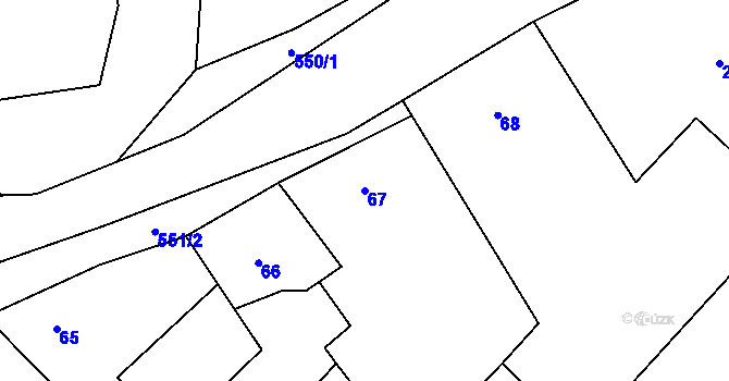 Parcela st. 67 v KÚ Vítonice u Znojma, Katastrální mapa