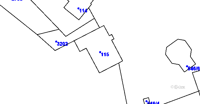 Parcela st. 115 v KÚ Vítonice u Znojma, Katastrální mapa