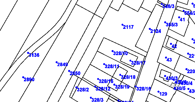 Parcela st. 328/1 v KÚ Vítonice u Znojma, Katastrální mapa