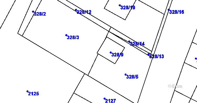 Parcela st. 328/8 v KÚ Vítonice u Znojma, Katastrální mapa