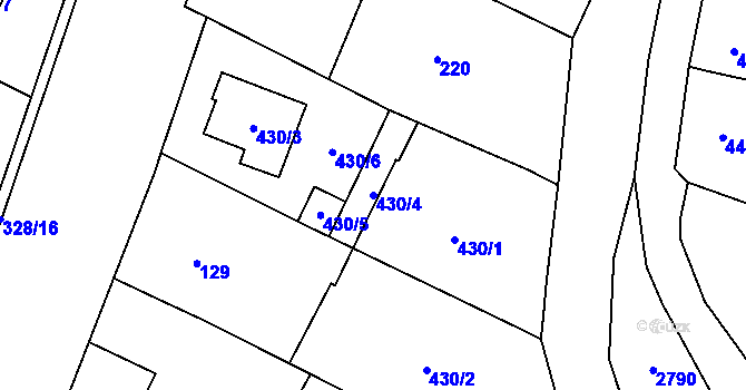 Parcela st. 430/4 v KÚ Vítonice u Znojma, Katastrální mapa