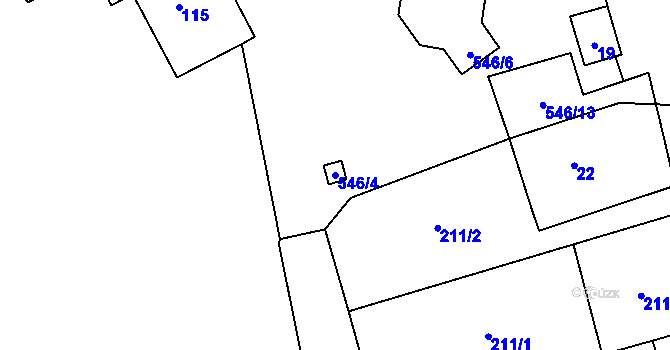 Parcela st. 546/4 v KÚ Vítonice u Znojma, Katastrální mapa