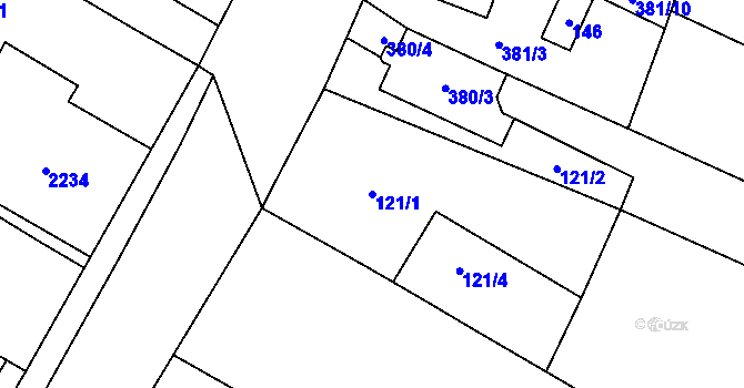 Parcela st. 121/1 v KÚ Vítonice u Znojma, Katastrální mapa