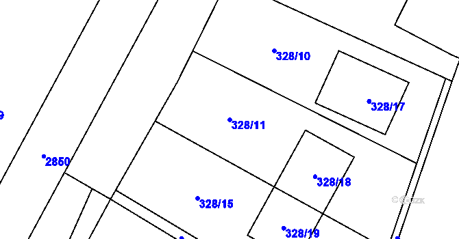 Parcela st. 328/11 v KÚ Vítonice u Znojma, Katastrální mapa