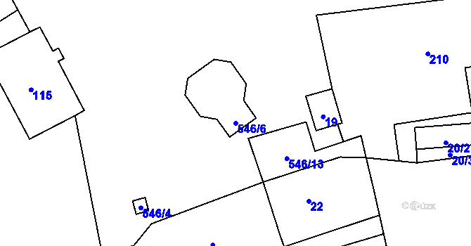 Parcela st. 546/6 v KÚ Vítonice u Znojma, Katastrální mapa