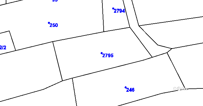 Parcela st. 2795 v KÚ Vítonice u Znojma, Katastrální mapa