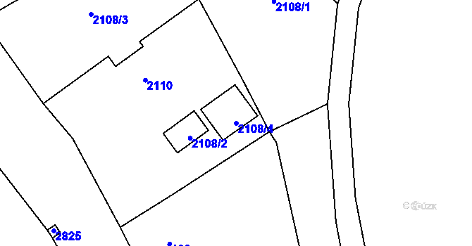 Parcela st. 2108/4 v KÚ Vítonice u Znojma, Katastrální mapa