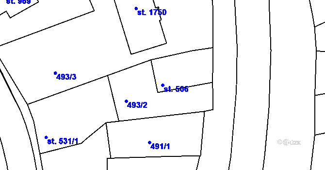 Parcela st. 506 v KÚ Vizovice, Katastrální mapa