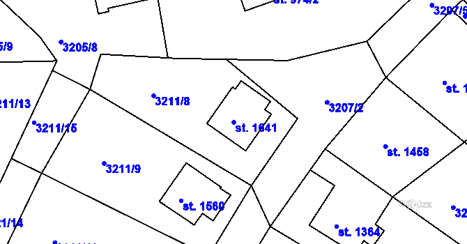 Parcela st. 1641 v KÚ Vizovice, Katastrální mapa