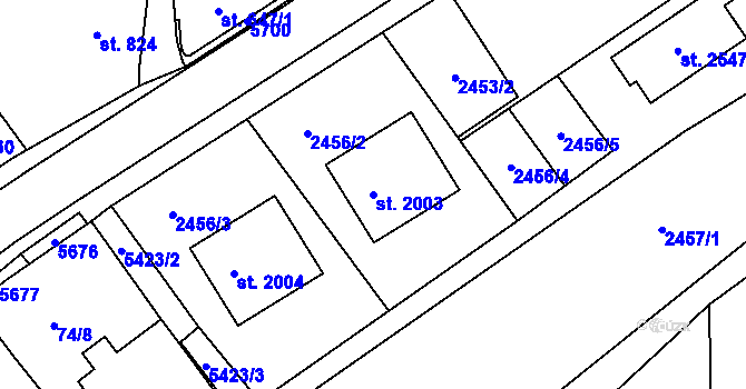 Parcela st. 2003 v KÚ Vizovice, Katastrální mapa