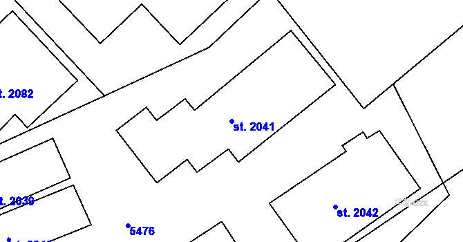 Parcela st. 2041 v KÚ Vizovice, Katastrální mapa
