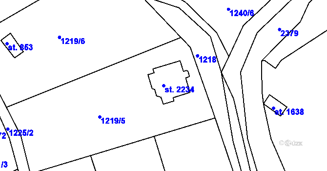 Parcela st. 2234 v KÚ Vizovice, Katastrální mapa