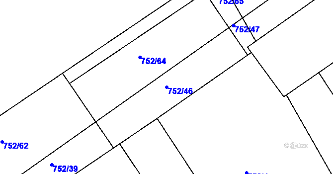 Parcela st. 752/46 v KÚ Vizovice, Katastrální mapa