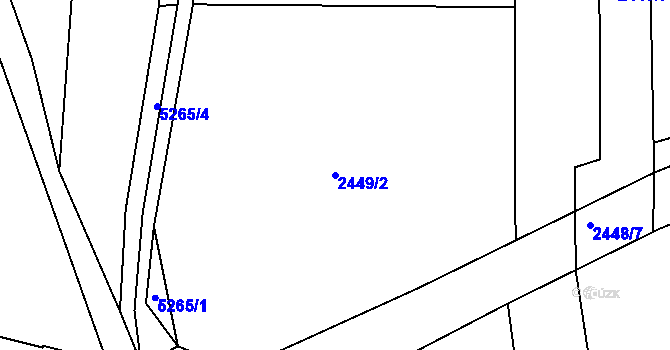 Parcela st. 2449/2 v KÚ Vizovice, Katastrální mapa