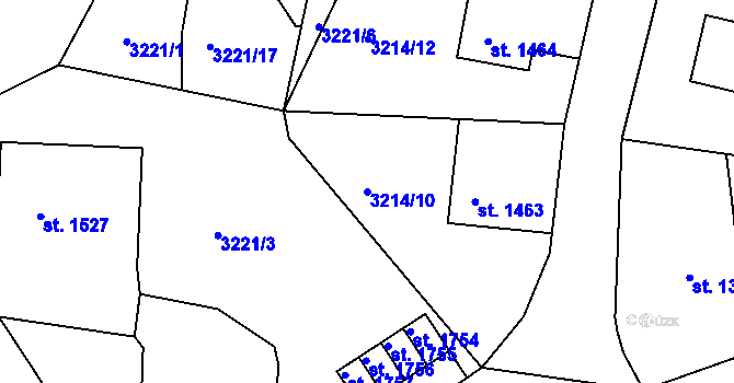 Parcela st. 3214/10 v KÚ Vizovice, Katastrální mapa