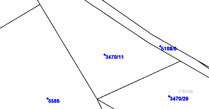 Parcela st. 3470/11 v KÚ Vizovice, Katastrální mapa