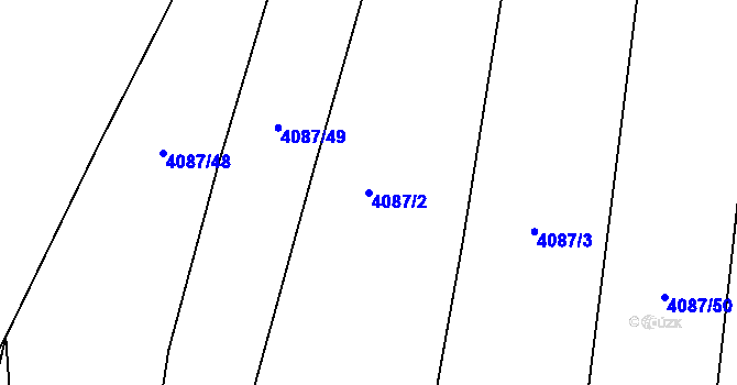 Parcela st. 4087/2 v KÚ Vizovice, Katastrální mapa