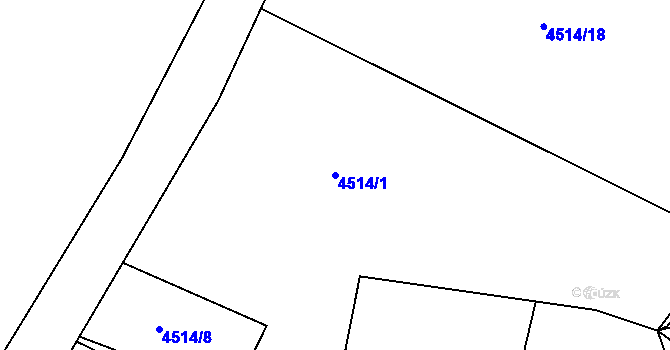 Parcela st. 4514/1 v KÚ Vizovice, Katastrální mapa