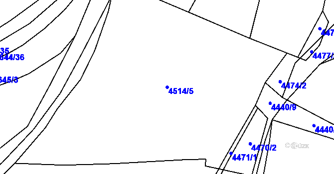 Parcela st. 4514/5 v KÚ Vizovice, Katastrální mapa