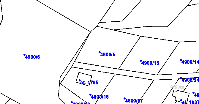 Parcela st. 4900/5 v KÚ Vizovice, Katastrální mapa