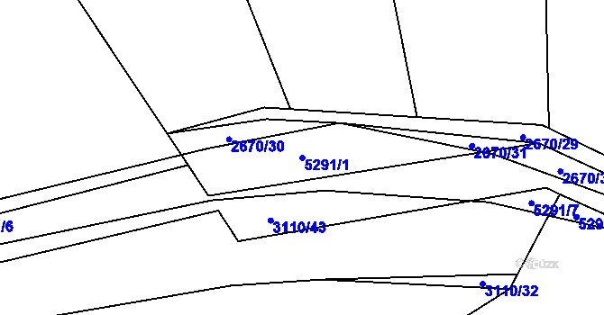 Parcela st. 5291/1 v KÚ Vizovice, Katastrální mapa