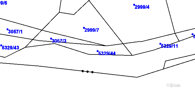 Parcela st. 5329/44 v KÚ Vizovice, Katastrální mapa