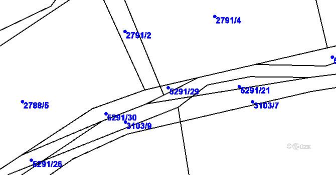 Parcela st. 5291/29 v KÚ Vizovice, Katastrální mapa