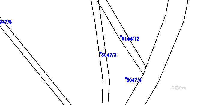 Parcela st. 5047/3 v KÚ Vizovice, Katastrální mapa