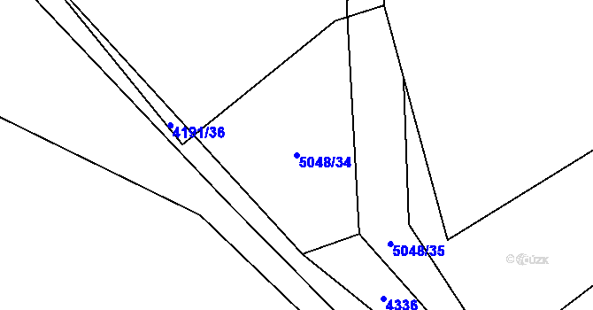 Parcela st. 5048/34 v KÚ Vizovice, Katastrální mapa