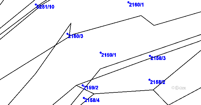 Parcela st. 2159/1 v KÚ Vizovice, Katastrální mapa