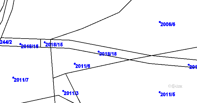 Parcela st. 2018/18 v KÚ Vizovice, Katastrální mapa