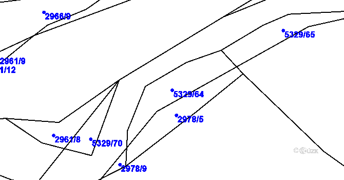 Parcela st. 5329/64 v KÚ Vizovice, Katastrální mapa