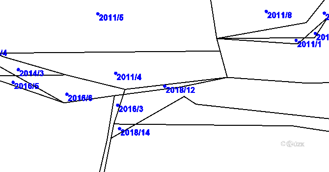 Parcela st. 2018/12 v KÚ Vizovice, Katastrální mapa