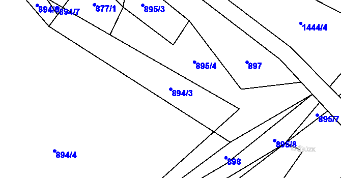 Parcela st. 894/3 v KÚ Vizovice, Katastrální mapa
