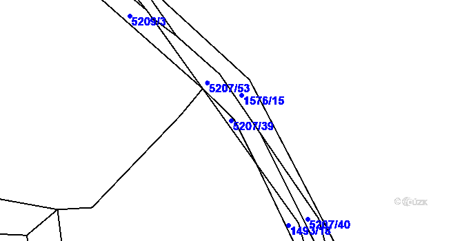 Parcela st. 5207/39 v KÚ Vizovice, Katastrální mapa