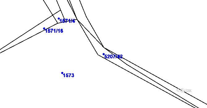 Parcela st. 5207/42 v KÚ Vizovice, Katastrální mapa