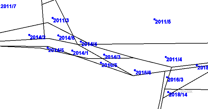 Parcela st. 2014/3 v KÚ Vizovice, Katastrální mapa